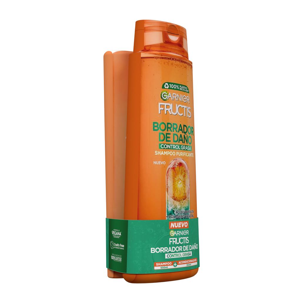 Garnier Fructis Shampoo Control Grasa Purificante 650 mL + Acondicionador 350 mL