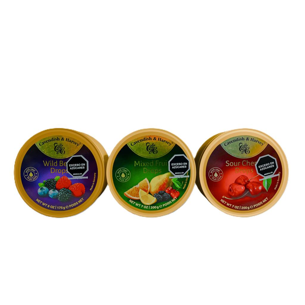 Cavendish & Harvey Dulces Frutales de Sabores Variados 3 Unidades / 150 g