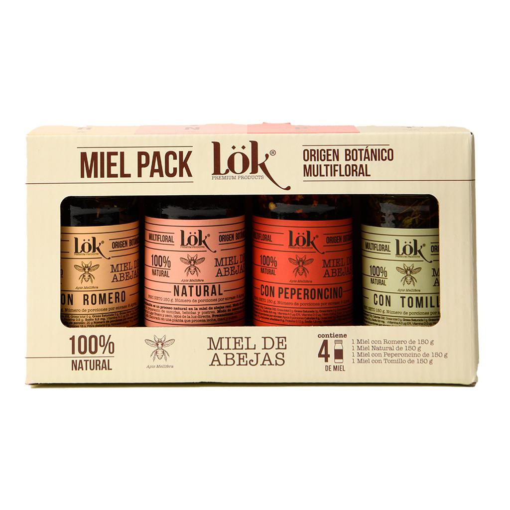 Lök Miel de Abejas Natural de Origen Botánico Multifloral Surtida 4 Unidades / 150 g