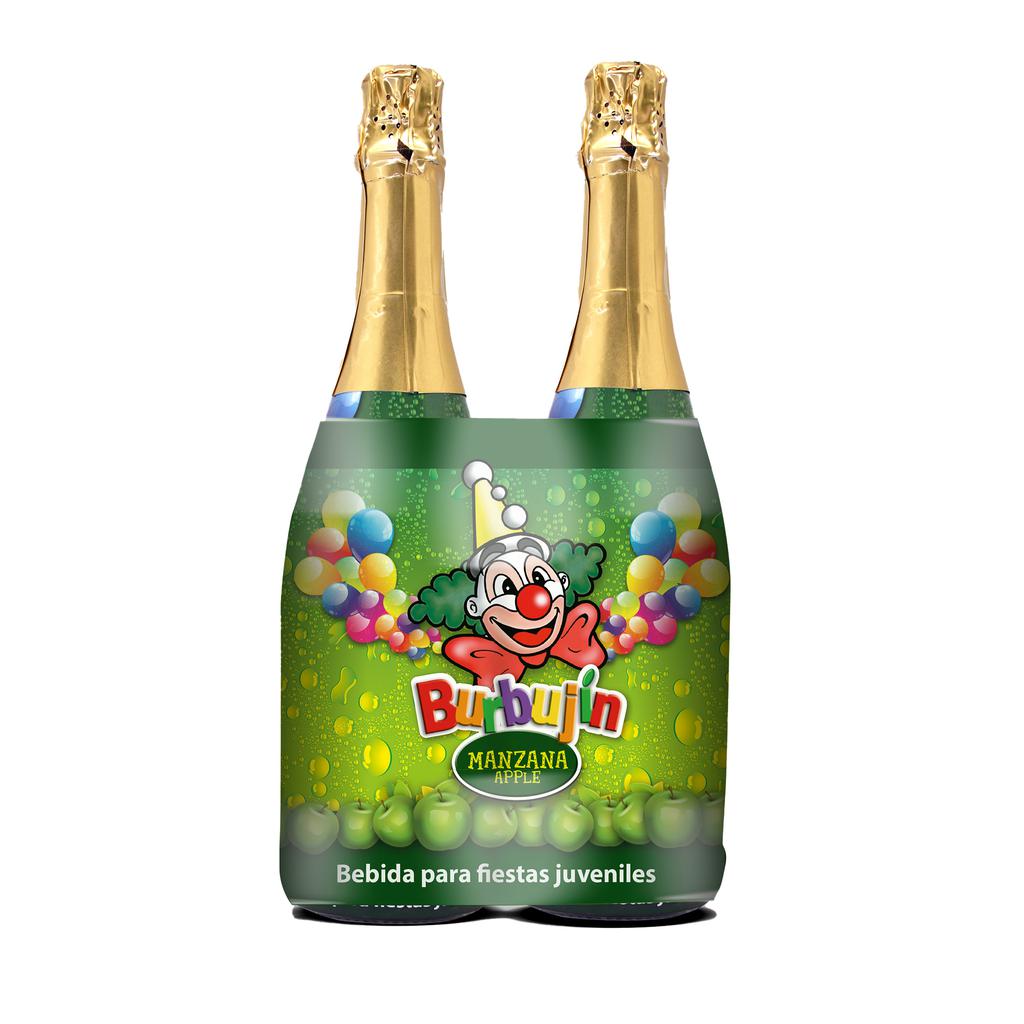 Burbujín Bebida sabor Manzana sin Alcohol 2 Unidades / 750 mL / 25 oz