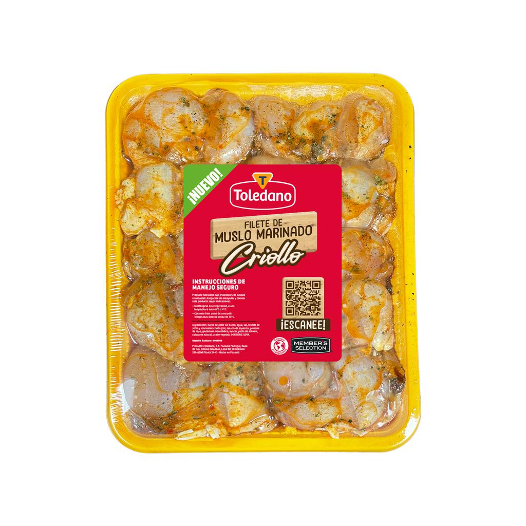 Toledano Fresh Criollo-Style Marinated Boneless Chicken Thigh Fillets Tray