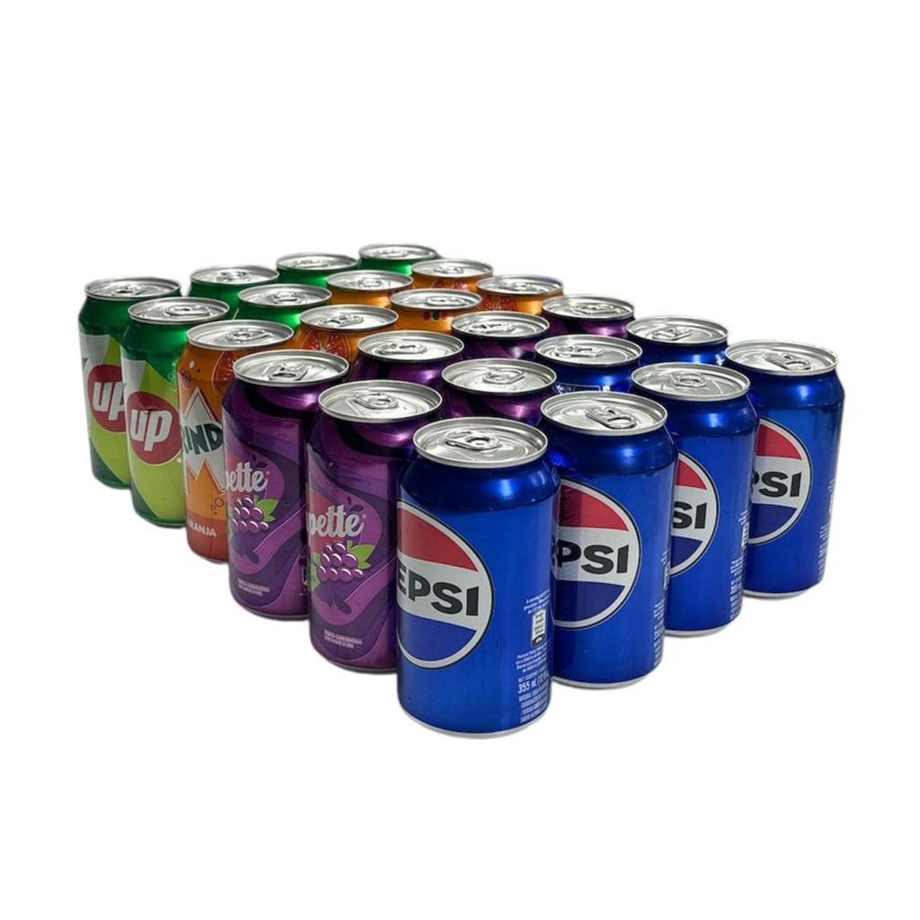 Pepsi, 7up, Mirinda, Grapette, Sodas en Lata Sabores Surtidos 24 Unidades / 355 mL / 12 oz