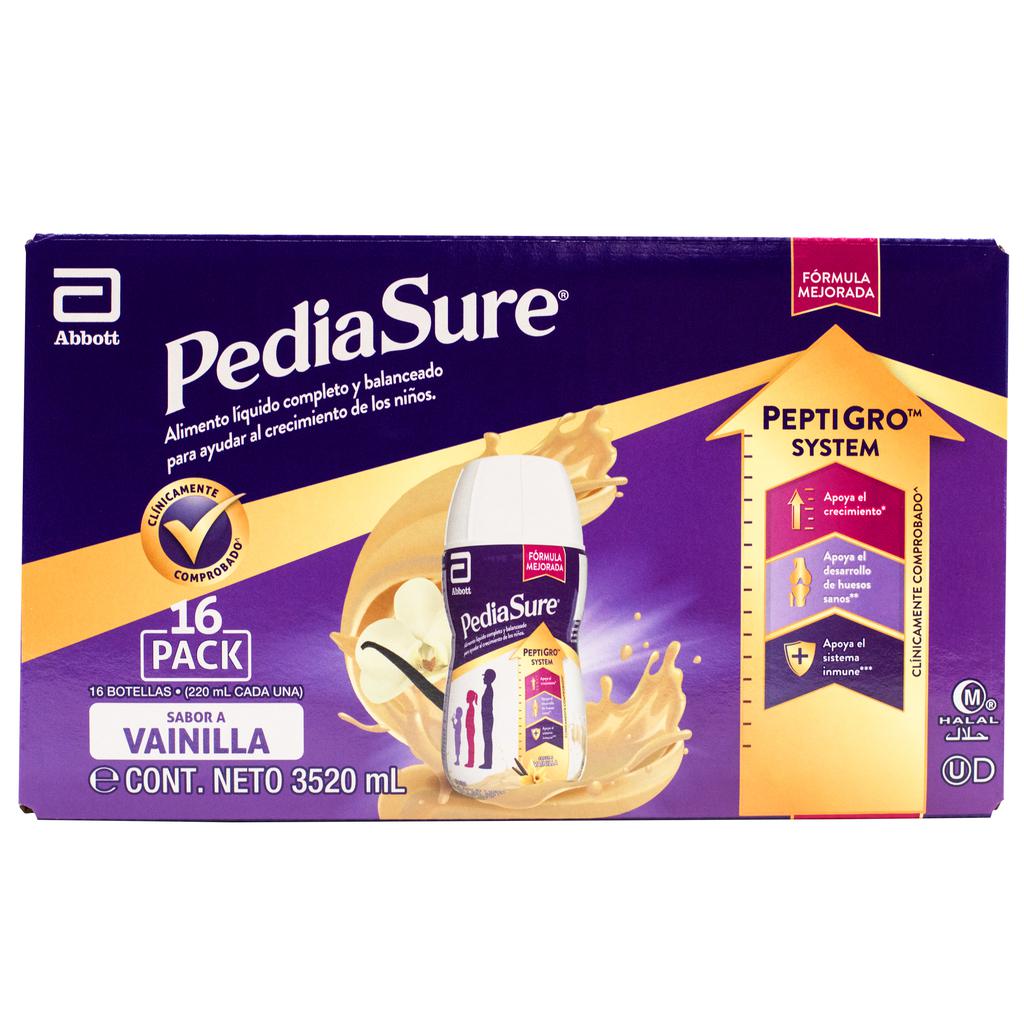 Pediasure Suplemento Nutricional Liquido para Niños Sabor Vainilla 220 Ml16 UND
