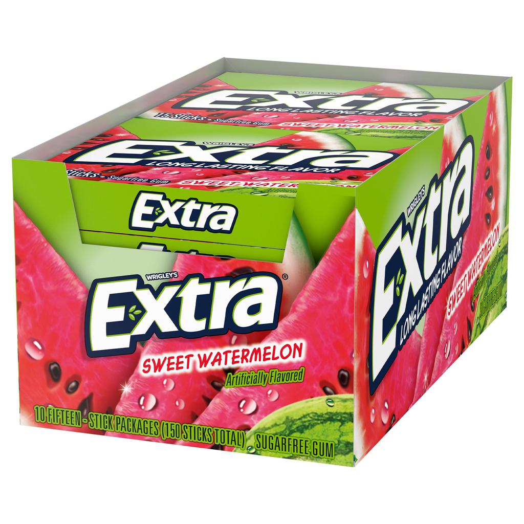 Wrigley's Extra Watermelon Flavored Chewing Gum 10 Units / 37.5 g / 1.32 oz