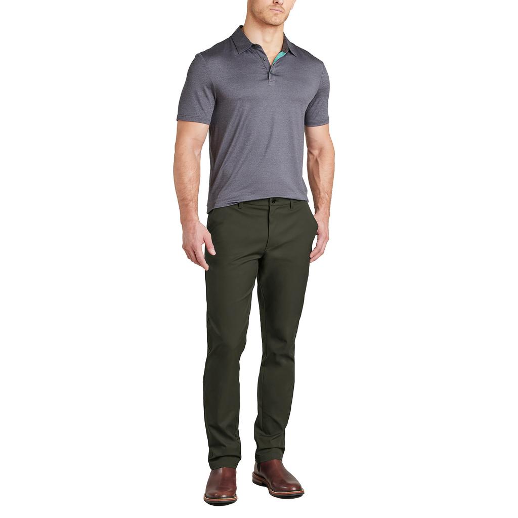 English Laundry Pantalón Color Oliva con Bolsillo Trasero con Cremallera y Cintura Flexible para Hombre