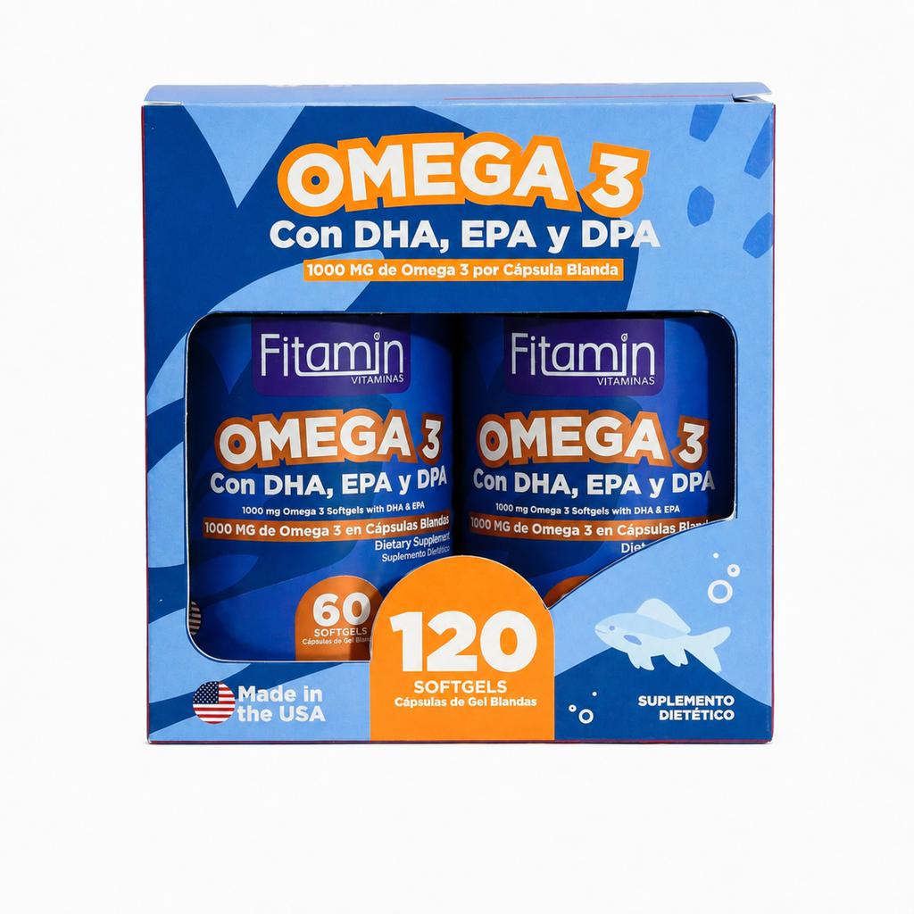 Fitamin Suplemento Alimenticio de Omega 3 en Cápsulas Blandas 2 Unidades