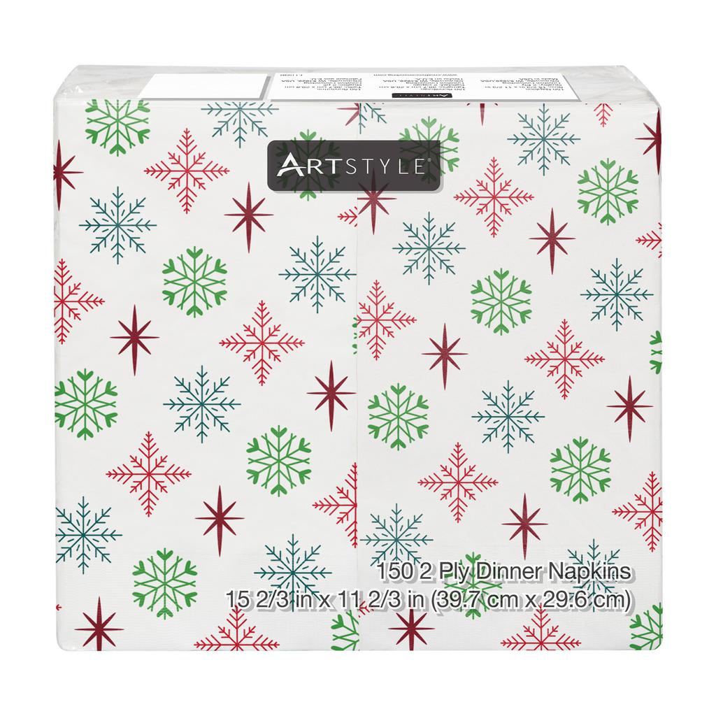 Artstyle Servilletas Cuadradas Rojas y Verdes 150 Unidades