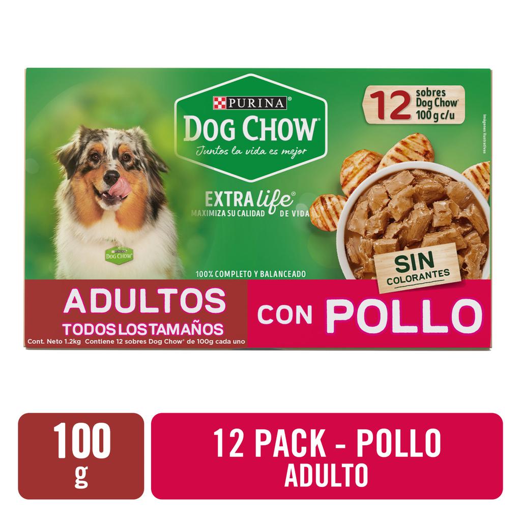Dog Chow Chicken Sachets Adult Dog Food 12 Units / 100 g