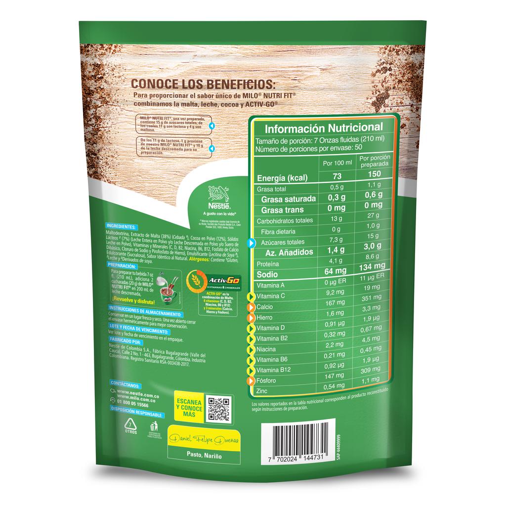 Milo Bebida en Polvo Sabor a Chocolate 1 kg Mezclas en polvo