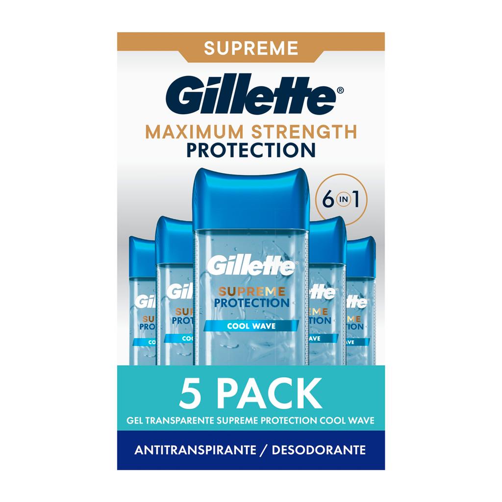 Gillette Cool Wave Men’s Antiperspirant and Deodorant Gel 5 Units /