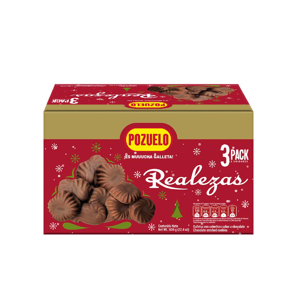 Pozuelo Realezas Vanilla Cookies with Chocolate Coating 3 Units / 212 g