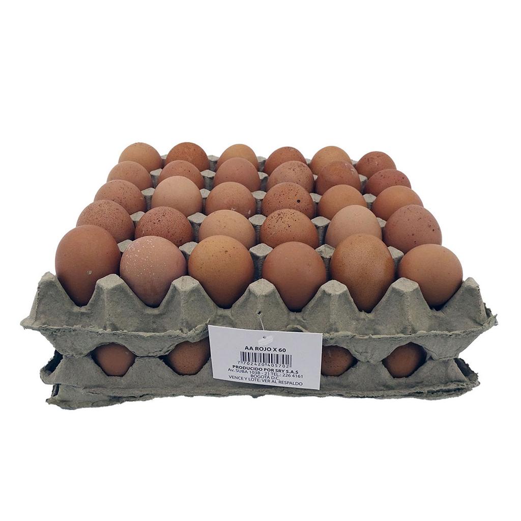 SRY Cubeta de Huevos Frescos de Tamaño AA de 60 Unidades