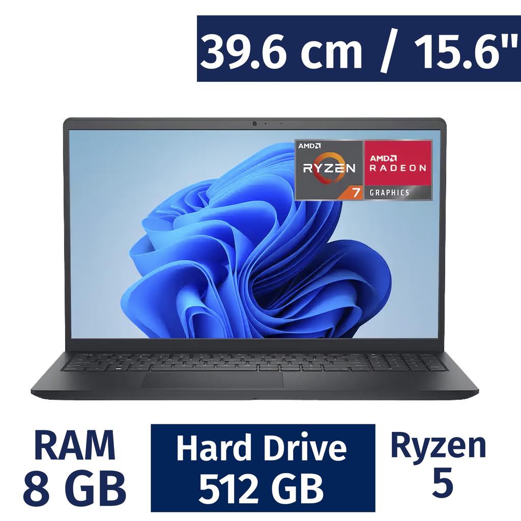 Dell 39.6 cm / 15. 6” Inches Laptop AMD Ryzen 8 Gigabytes / 512 Gigabytes LDC15255-A407BLK