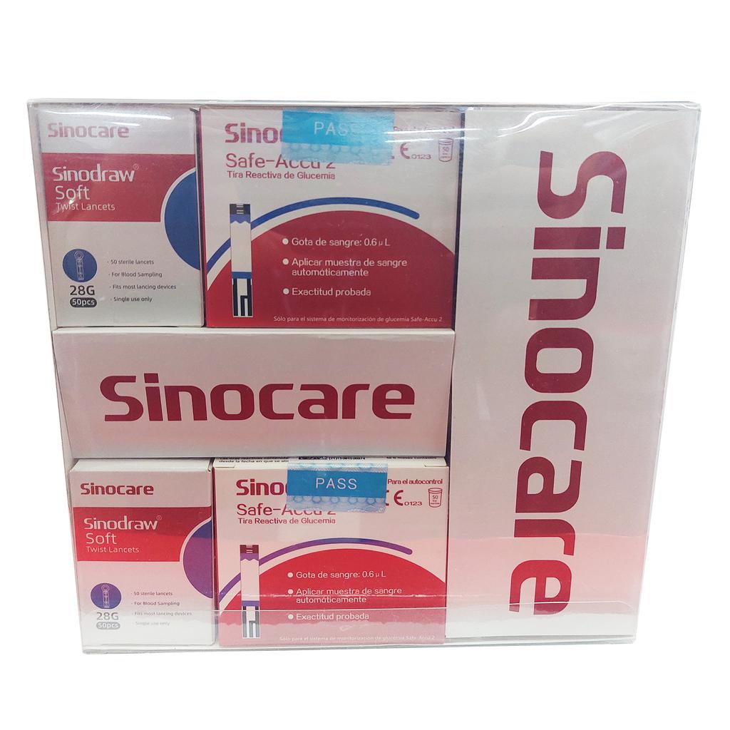 Sinocare Kit de Tiras Reactivas + Lancetas