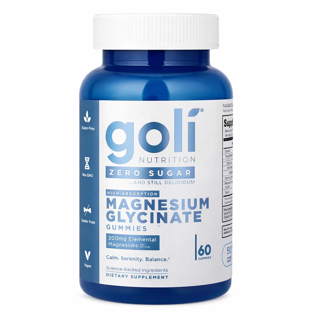 Goli Gomitas de Magnesio Glicinato Zero Sugar Alta Absorción 60 Unidades