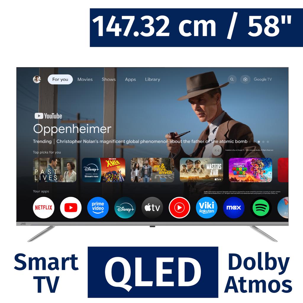 JVC 147.32 cm / 58" Pulgadas Smart Google 4K QLED UHD TV LT-58KM748