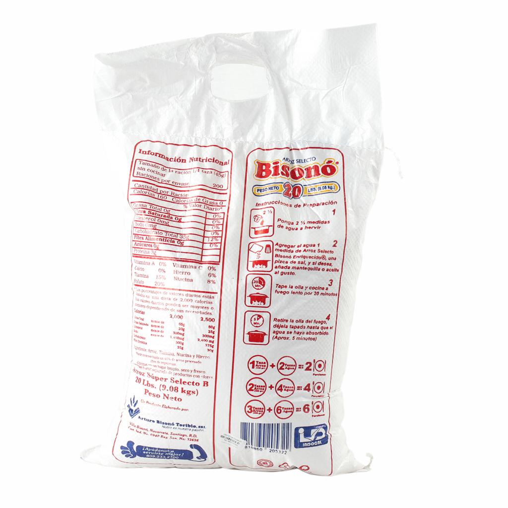 Bisono Selected and Enriched Rice 9.08 kg / 20 lb | PriceSmart | Colombia