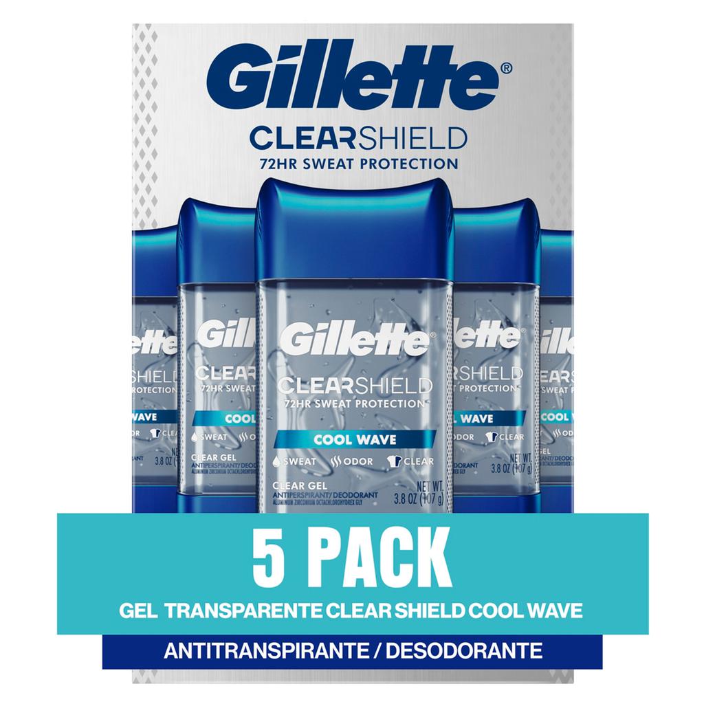 Gillette Cool Wave Desodorante en Gel 5 Unidades / 107 g / 3.8 oz