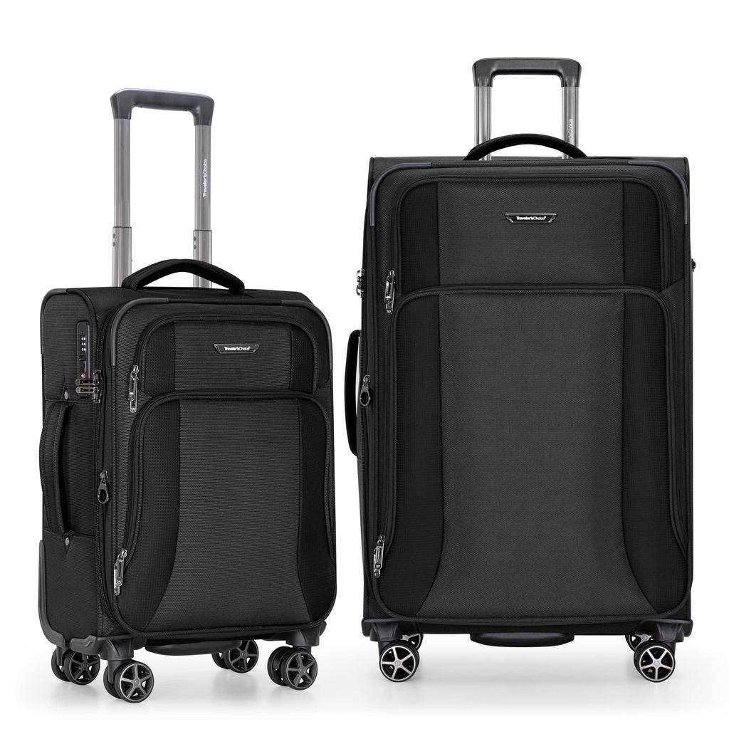 Traveler's Choice Expandable Fabric Luggage Set with Spinner Wheels 2 Pieces