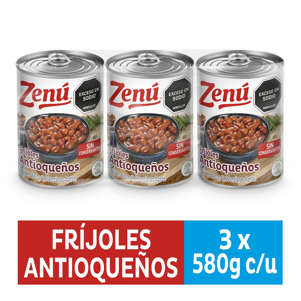 Zenú Frijol Antioqueño 3 Unidades / 580 g / 20.4 oz