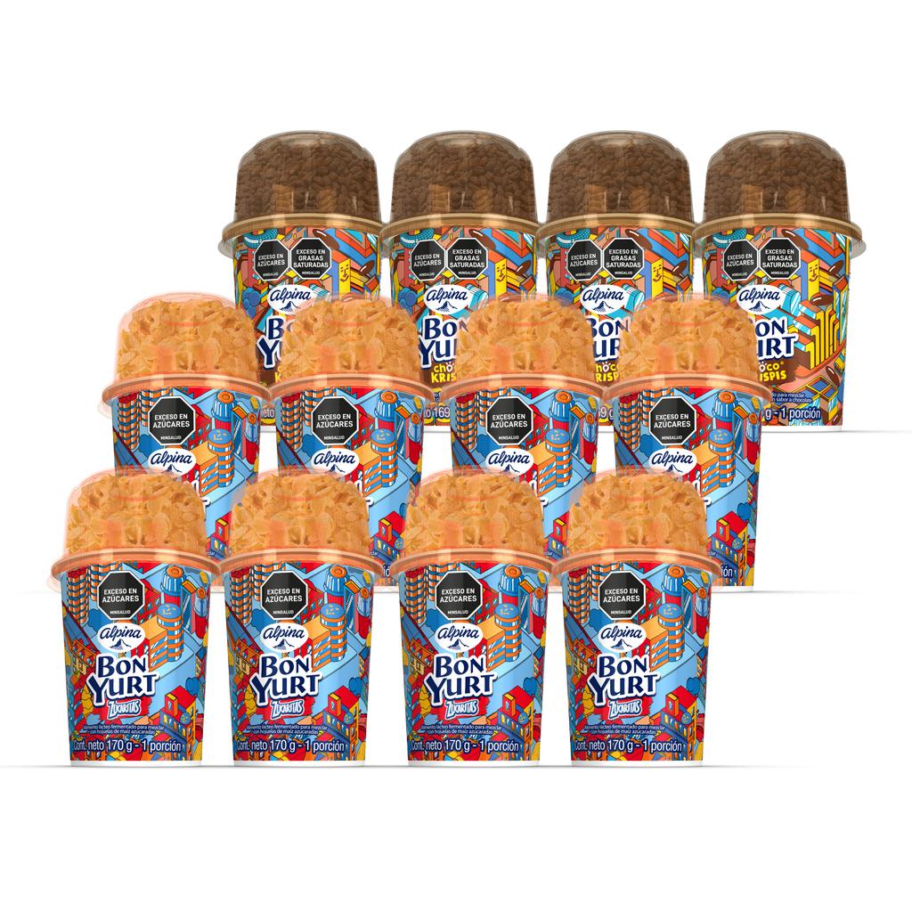 Alpina Bonyurt Cereal Zucaritas y Choco Krispis 12 Unidades / 170 g / 6 oz