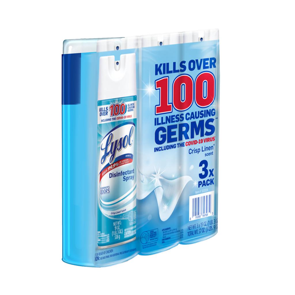 Lysol Aerosol Desinfectante Aroma Crisp Linen 3 Unidades / 562 mL