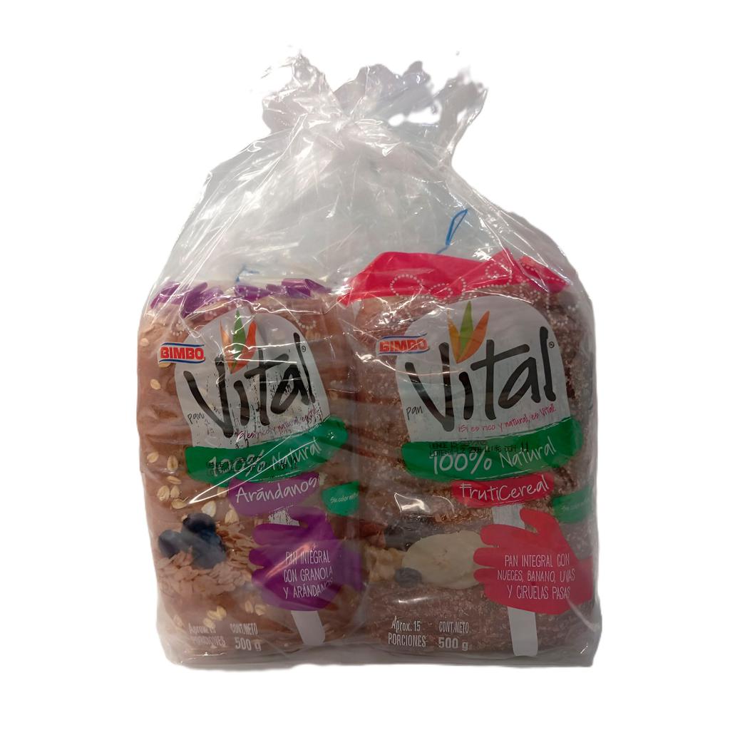 Bimbo Pan Integral Vital con Arándanos y Fruticereal 2 Unidades / 500 g