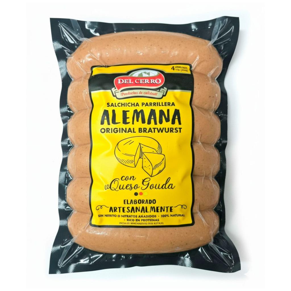 Del Cerro Salchicha Parrillera Alemana con Queso Gouda 680 g / 1.5 lb