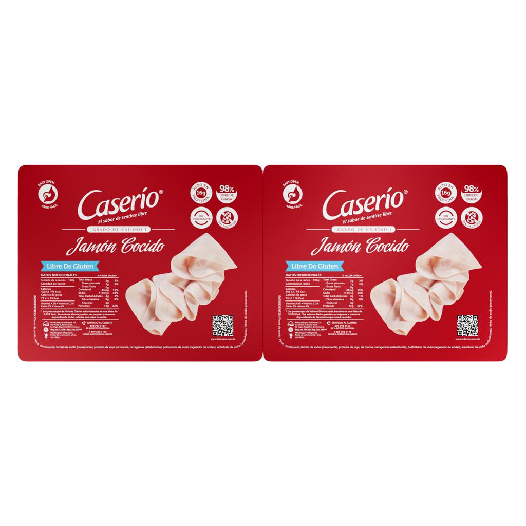 Caserio Jamón Cocido de Cerdo Rebanado 2 Unidades / 340 g / 12 oz