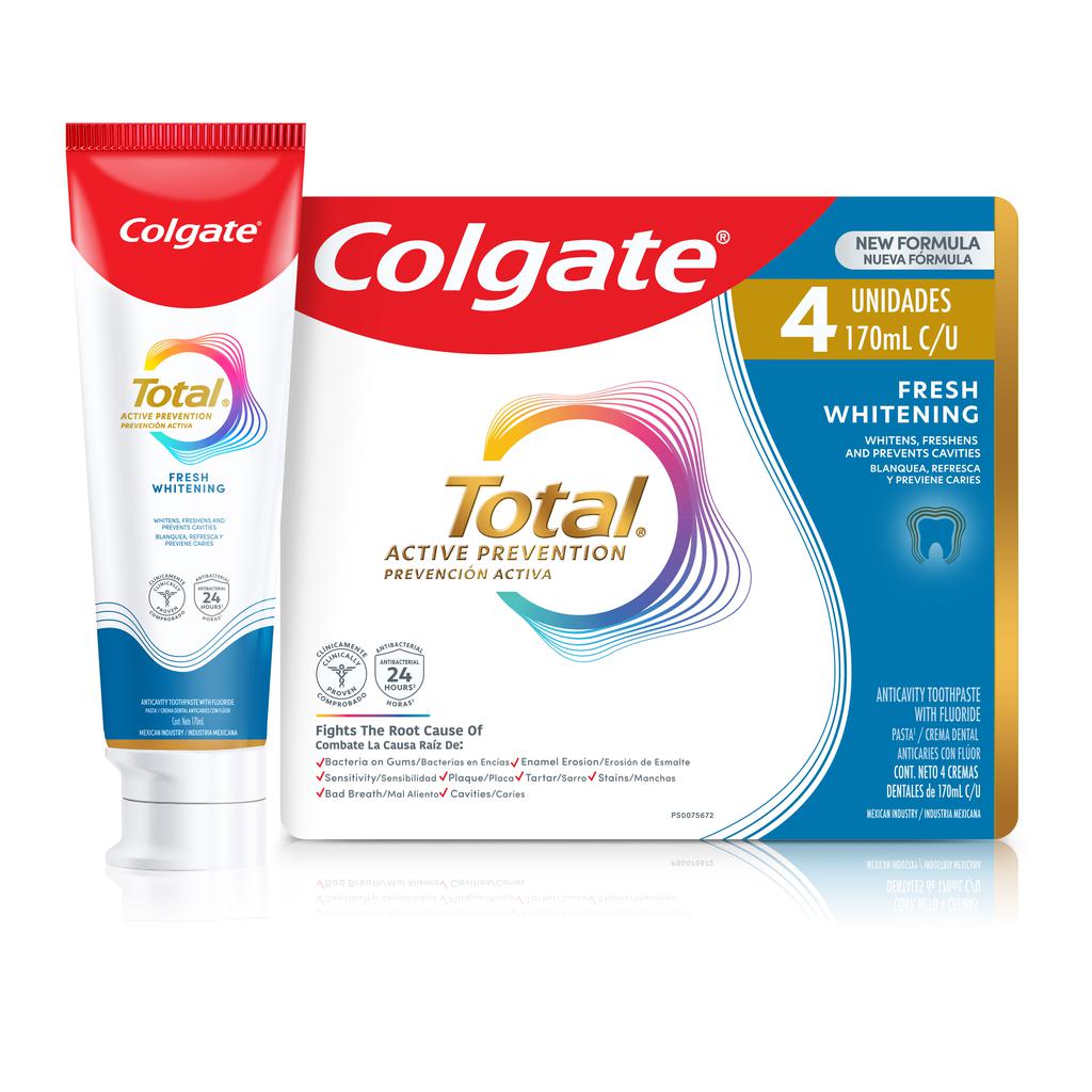 Colgate Pasta Dental Colgate Total Prevención Activa Fresh Mint 4 Unidades / 170 mL