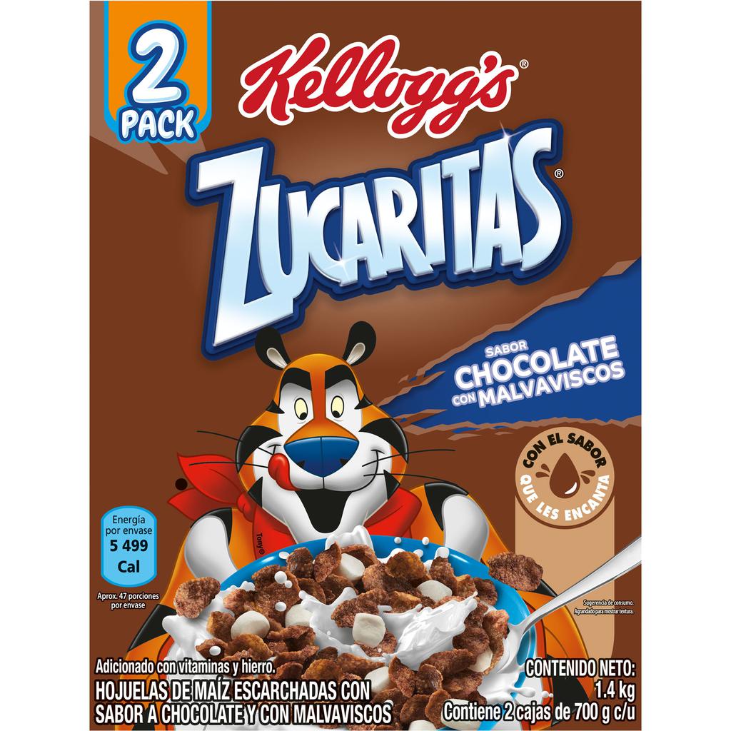 Kellogg's Zucaritas Cereal de Hojuelas de Maiz Achocolatadas con Malvaviscos 2 Unidades / 700 g / 24.6 oz