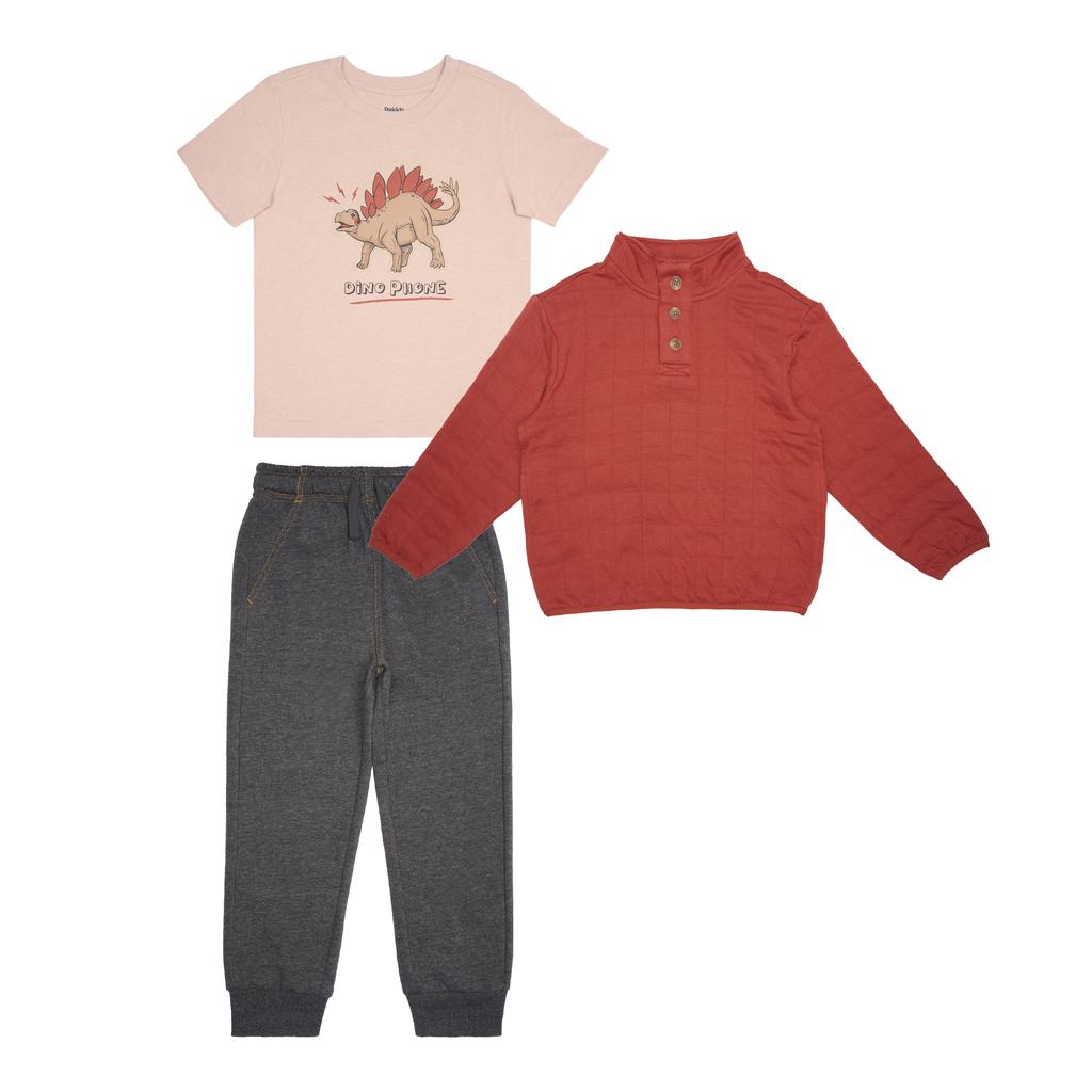 Pekkle Conjunto en Tejido Suave para Niño 3 Piezas