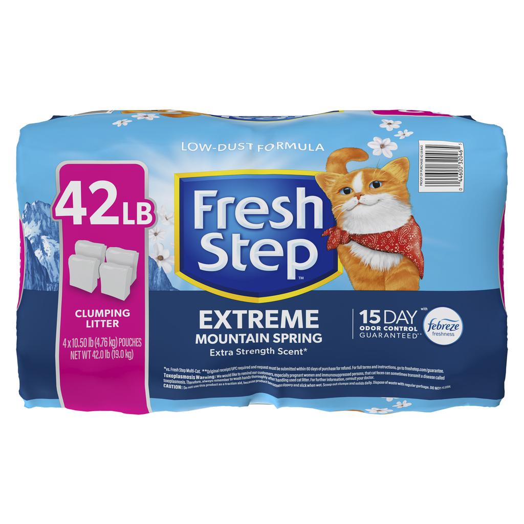 Fresh Step Arena para Gatos Control de Olores con Fragancia 4 Unidades / 19 kg / 42 lb