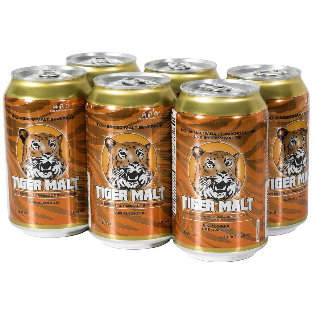 Tiger Malt Made from Barley and Hops Cans 6 Units / 330 ml / 11 oz