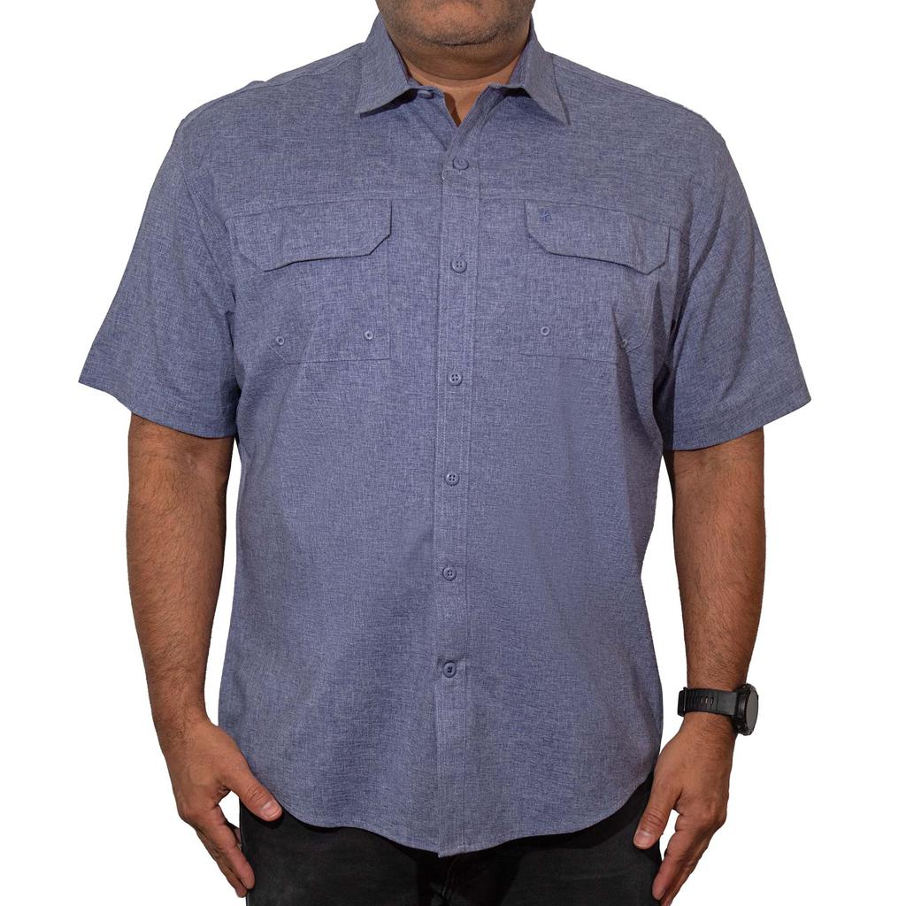 Izod Camisa de Pesca de Manga Corta para Hombre