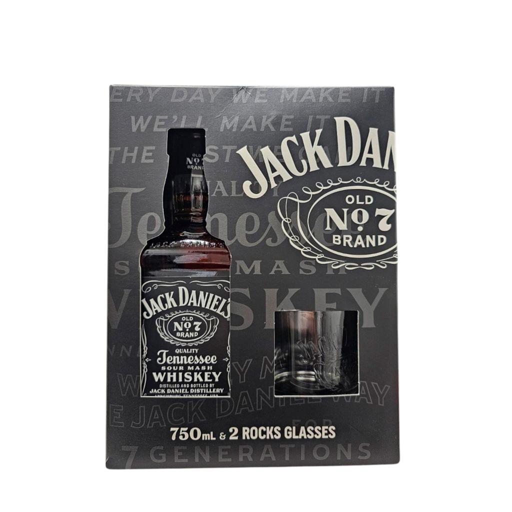Jack Daniel's Black Whisky de Tennessee 750 mL / 25.36 oz + 2 Vasos