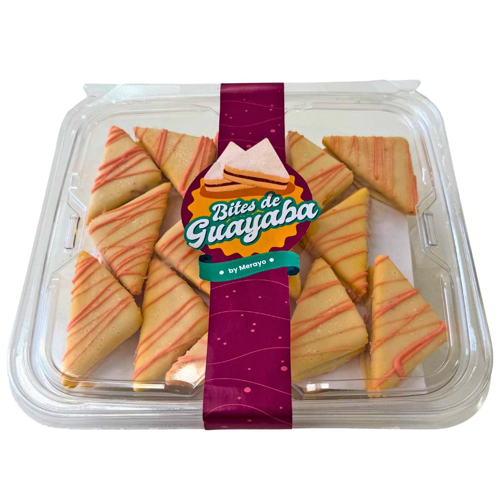 Pastelería Merayo Galletas Tipo Bites con Relleno de Jalea de Guayaba y Cubiertas con Chocolate Blanco
