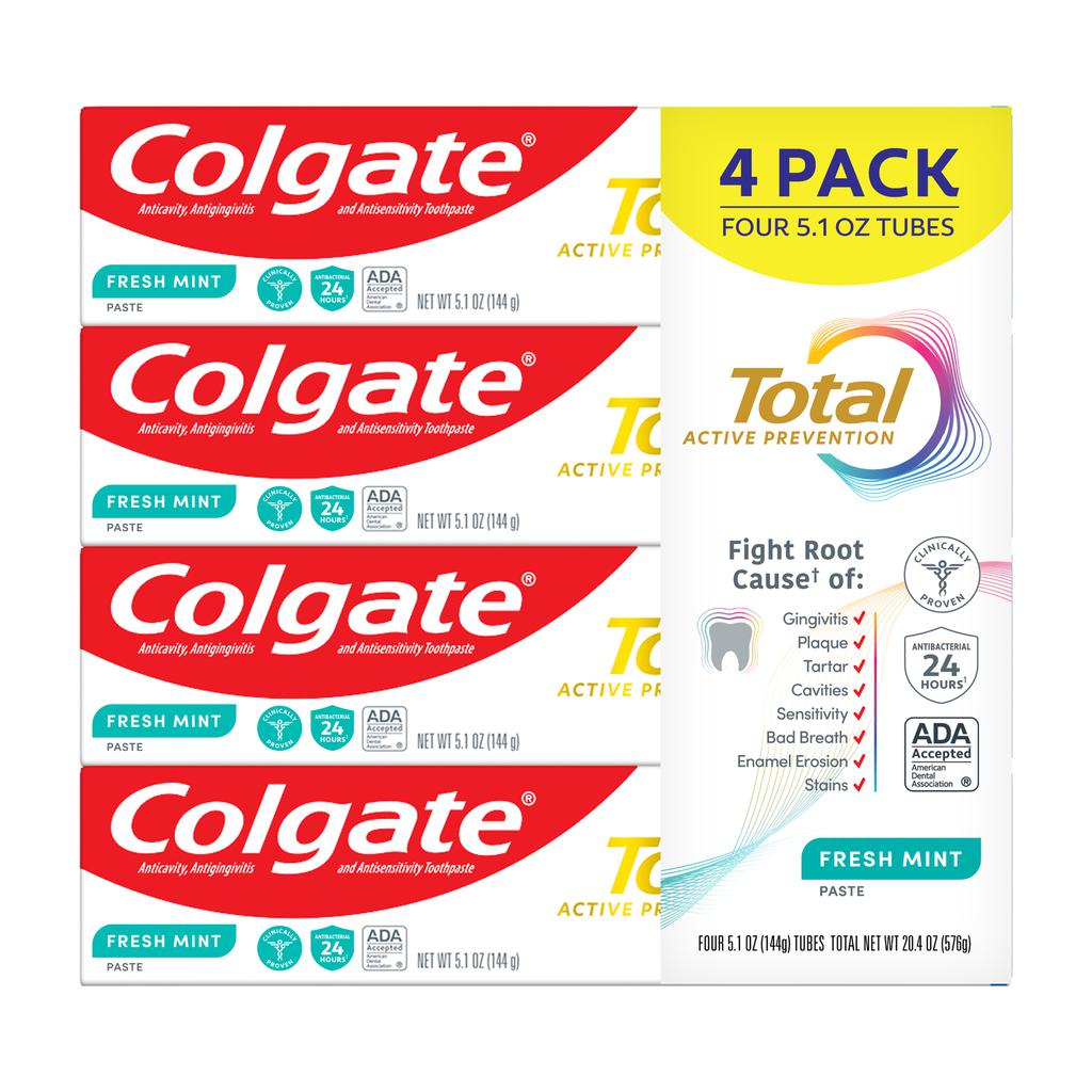 Colgate Total Fresh Mint Toothpaste 4 Units / 144 G / 5.1 Oz