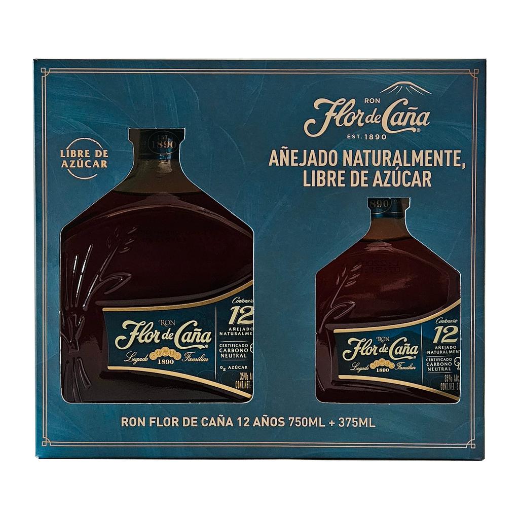 Flor de Caña Ron Centenario 12 Años 2 Unidades / 750 mL + 375 mL