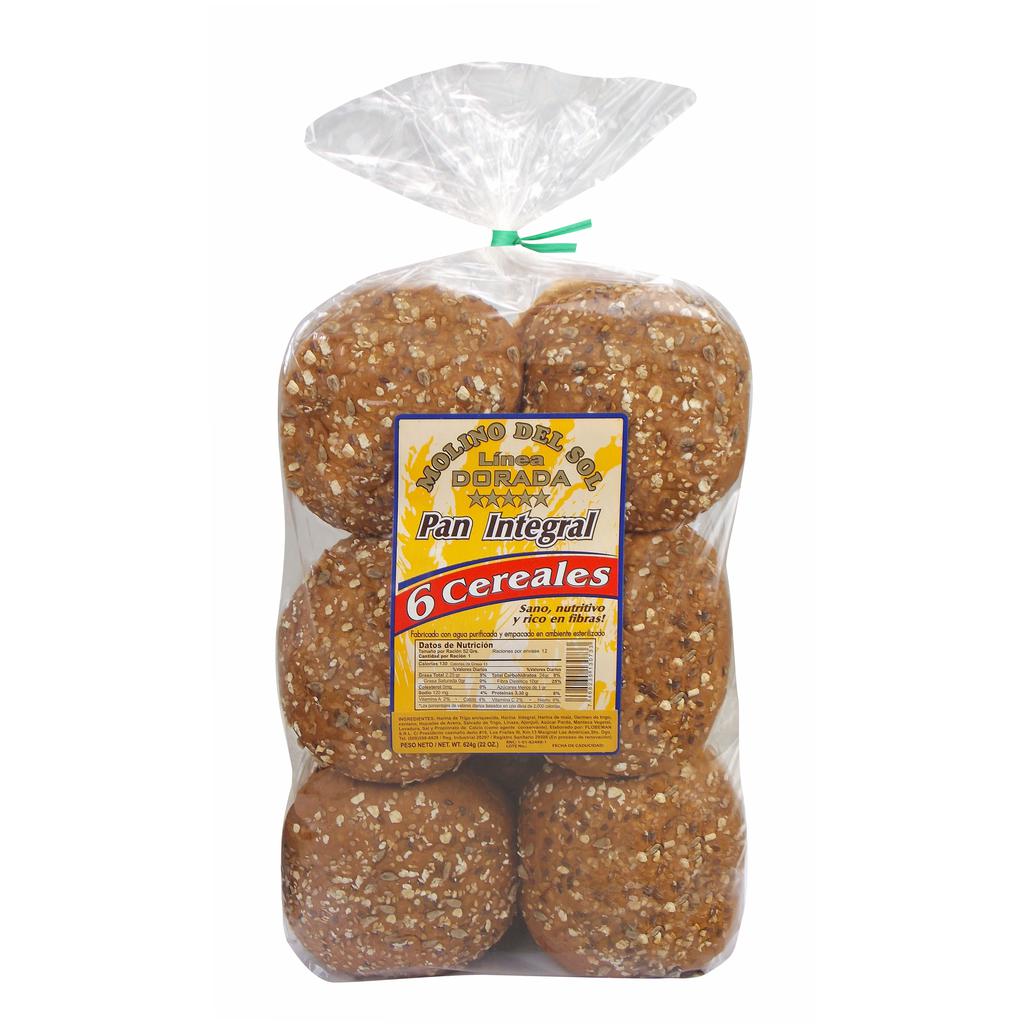 Molino del Sol Pan Integral 6 Cereales 624 g / 22 oz