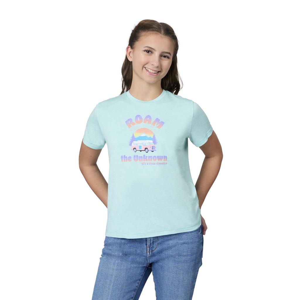 Free Country Short Sleeve Crew Neck T-Shirts for Girls 2 Pieces