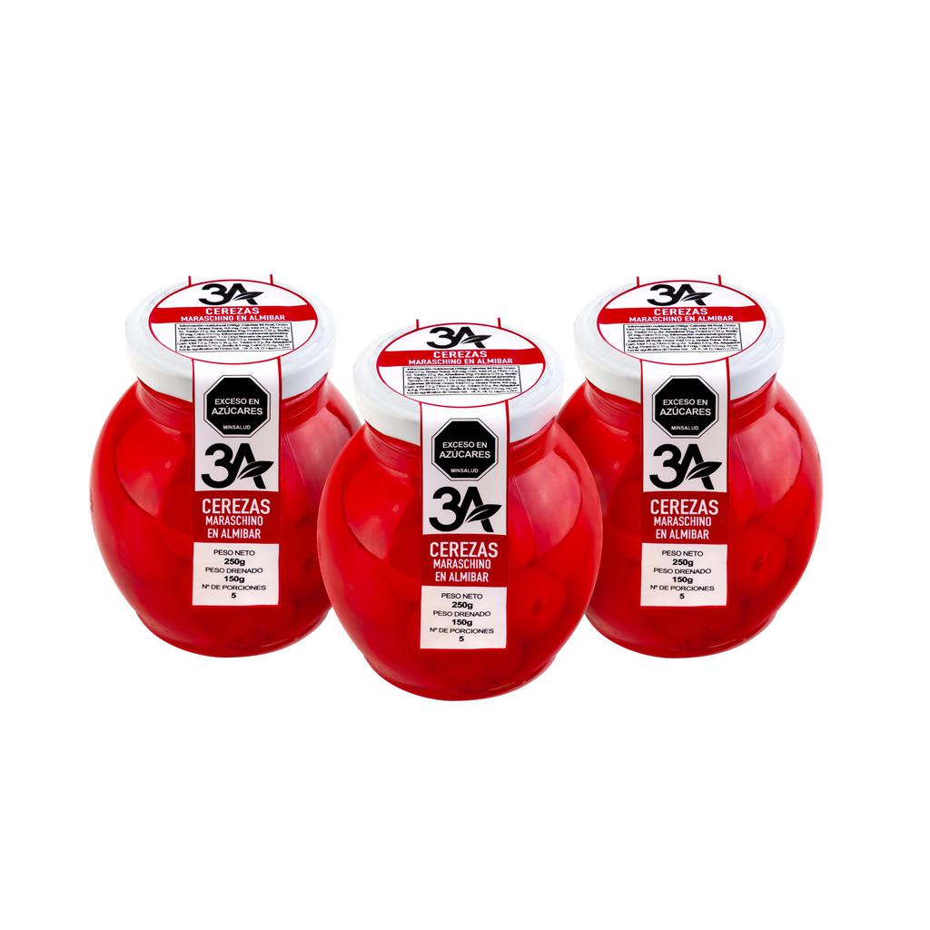 3A Cerezas Maraschino en Almibar Envasados 3 Unidades / 150 g / 5.3 oz