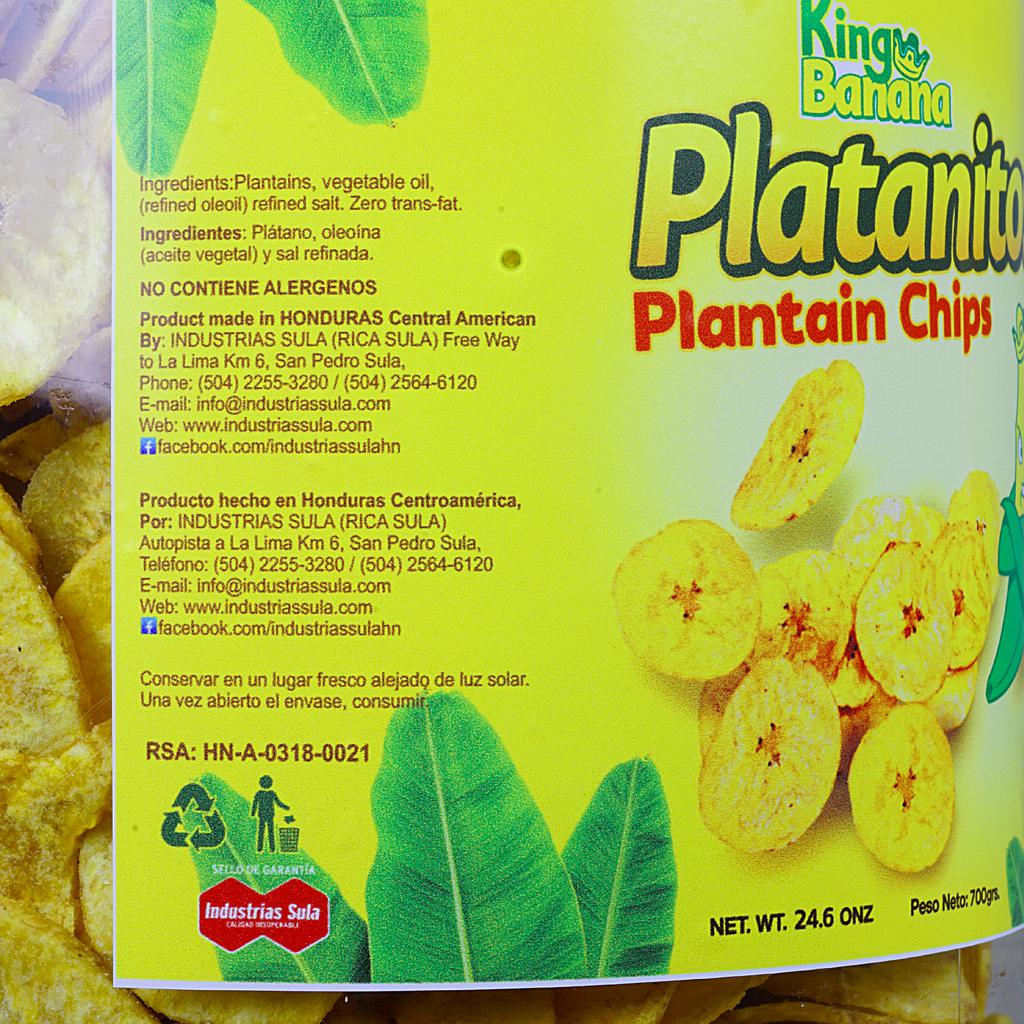 Rica Sula King Banana Sliced Plantains 700 g / 24.6 oz Chips