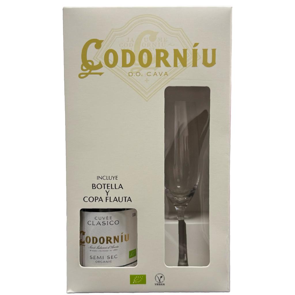 Codorniu Clásico Brut Semi Seco 750 mL / 25.36 oz + Copa
