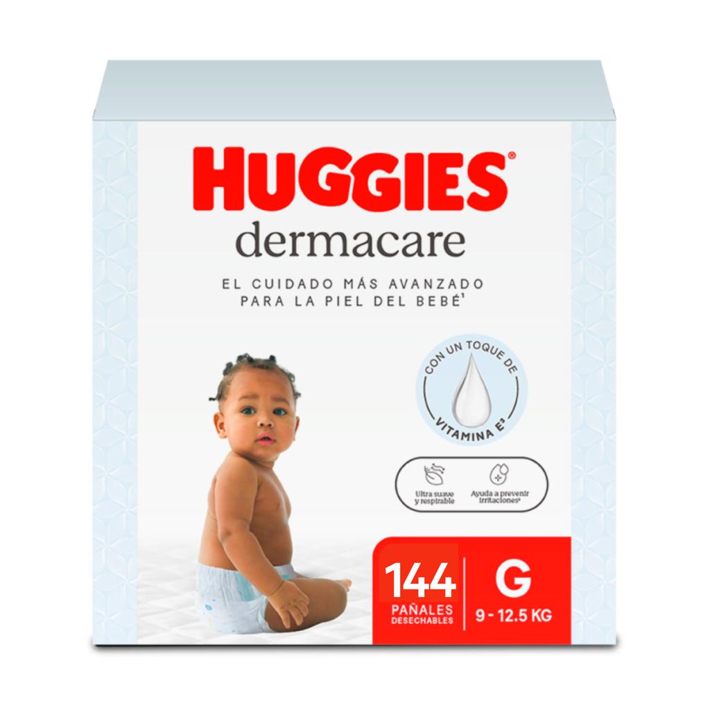 Huggies Dermacare Pañales con Vitamina E Talla G 144 Unidades