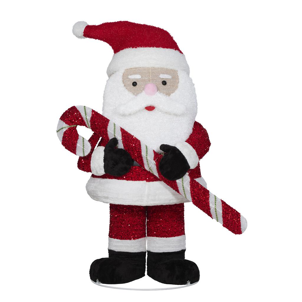 Member's Selection Lighted Santa Decoration with Candy Cane 160 cm / 63"