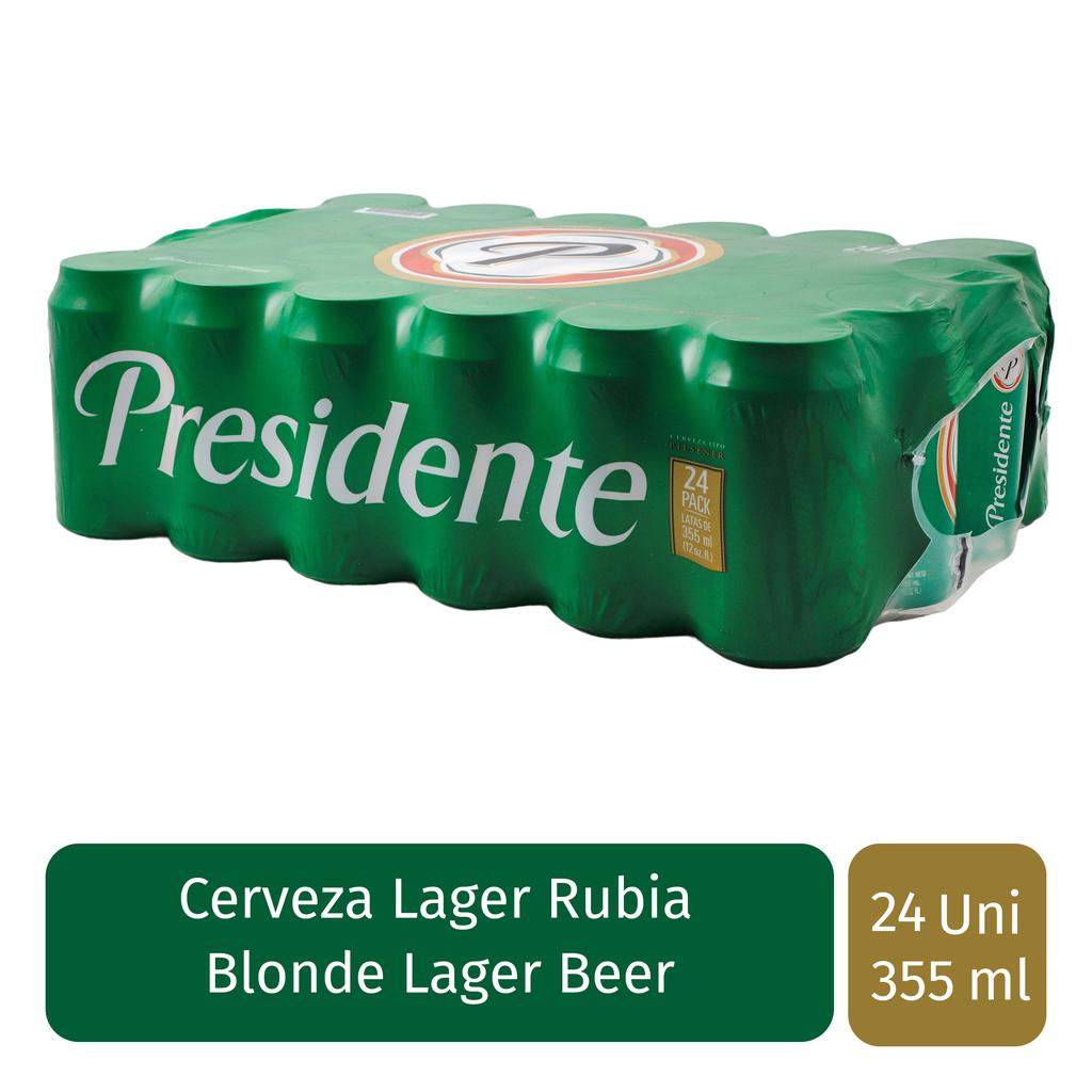 Presidente Cerveza Lager Rubia 24 Unidades8.52 LT
