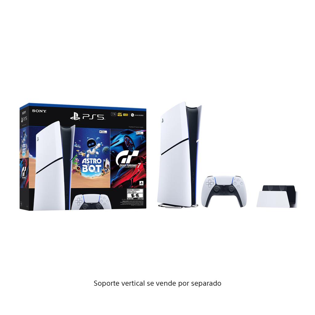 Play Station PS5 Slim Digital Edition Gran Turismo 7 + Astro Bot + Charging Base