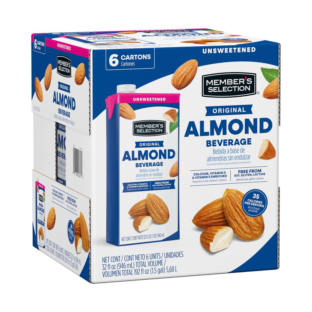 Member's Selection Unsweetened Almond Beverage 6 Units /  946 mL / 32 oz