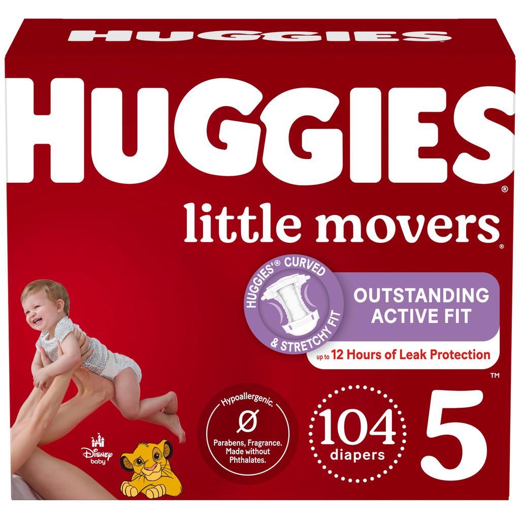Huggies Little Movers Pañales para Bebé Talla 5 / 104 Unidades